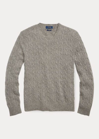 Sueter Polo Ralph Lauren Hombre Grises - Cable-Knit Cashmere - CZRPY4023